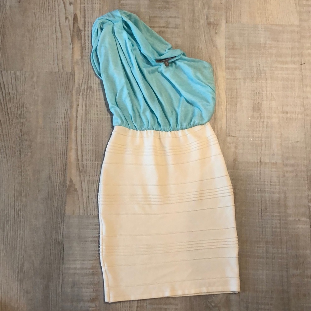 Wow Couture white and turquoise dress